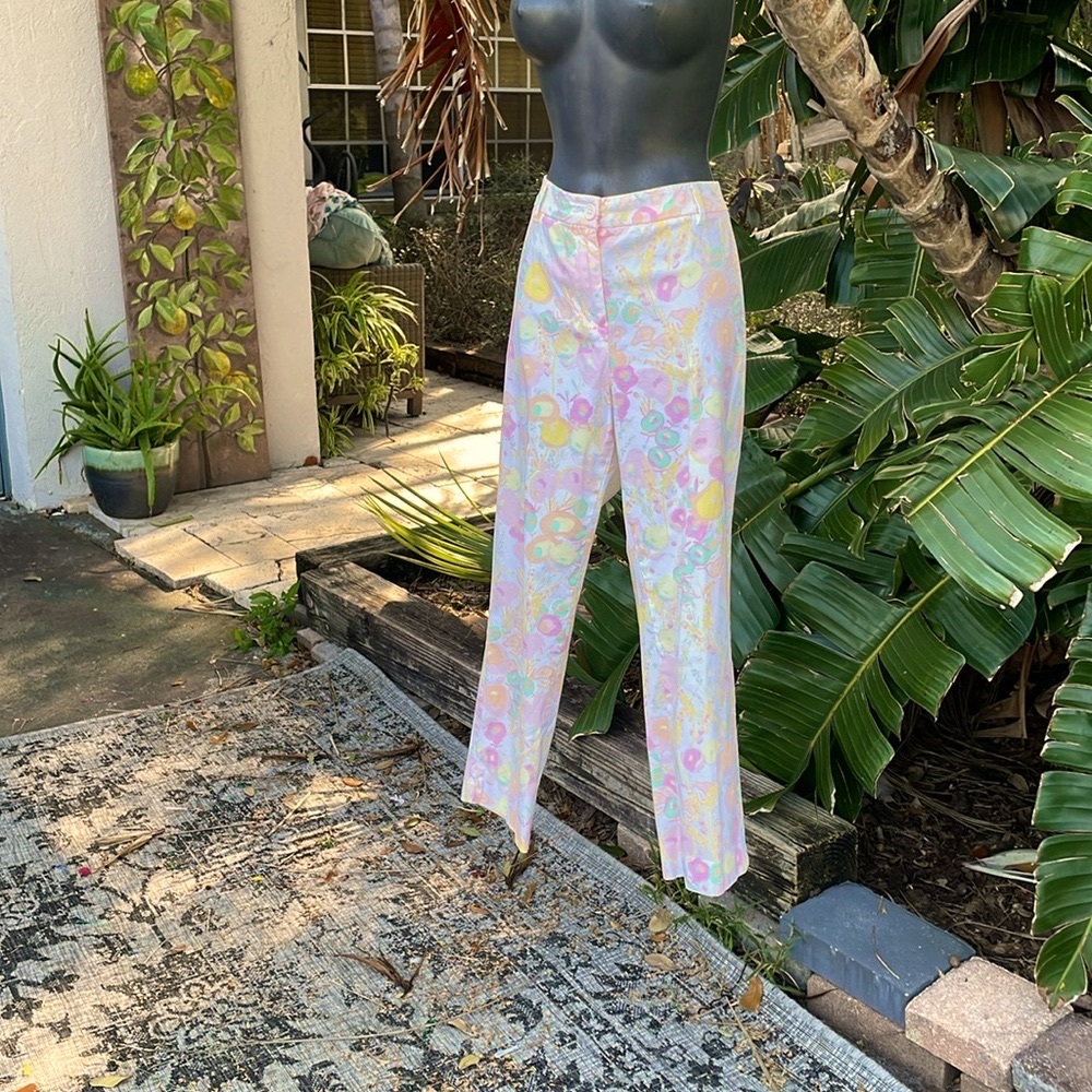 Talbot soft retro floral print cropped pants